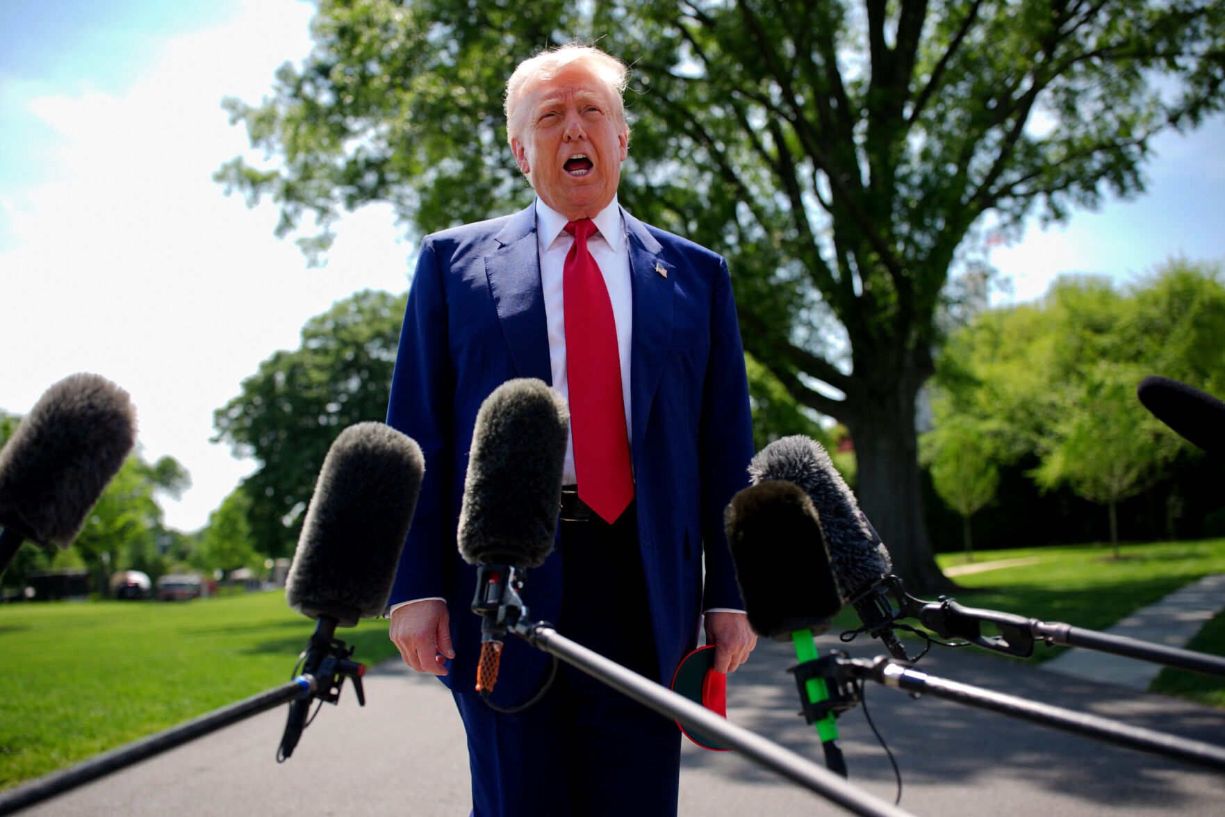 President Trump Departs The White House en route To Michigan